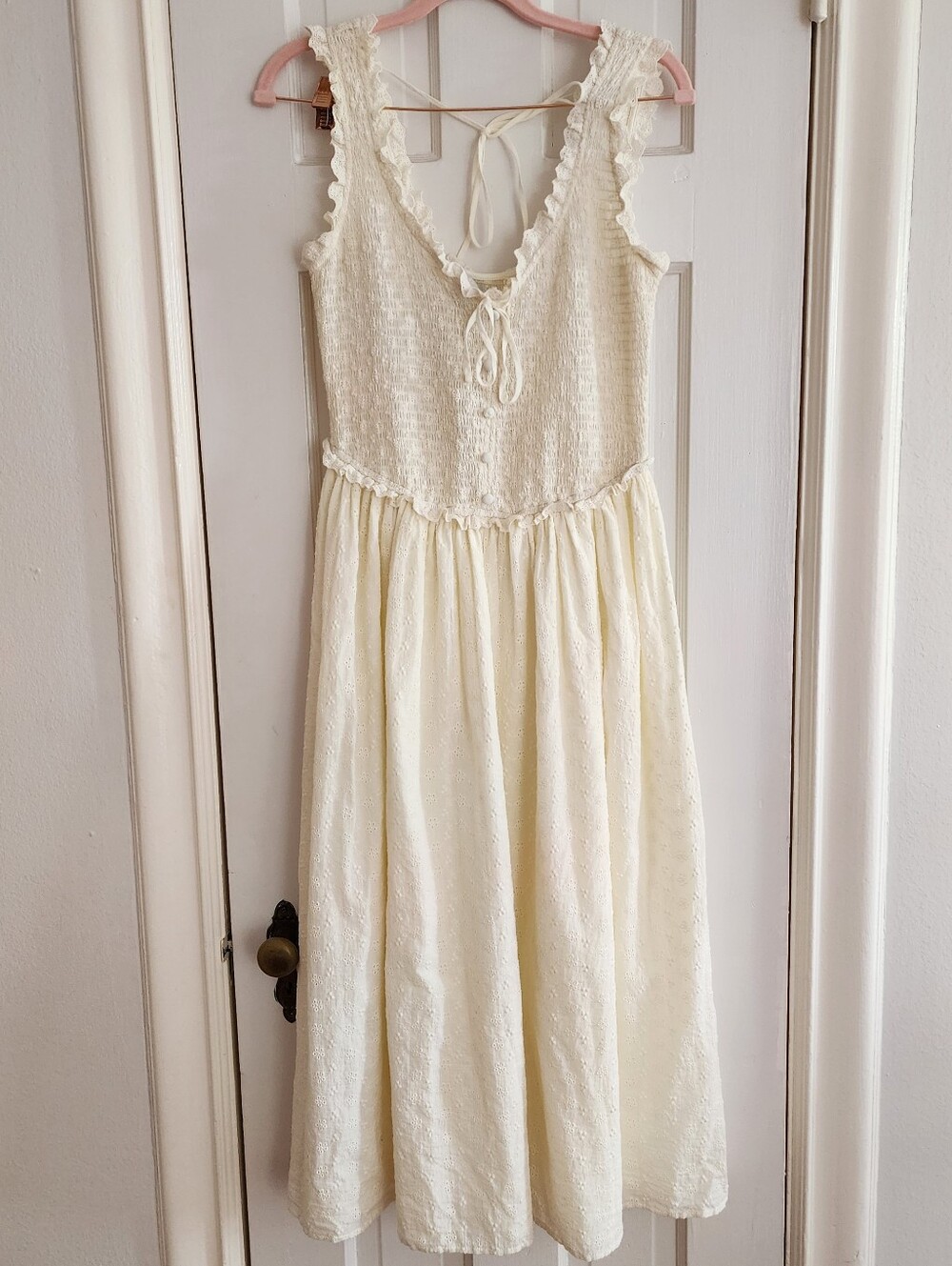 Moon River Eyelet Midi Dress